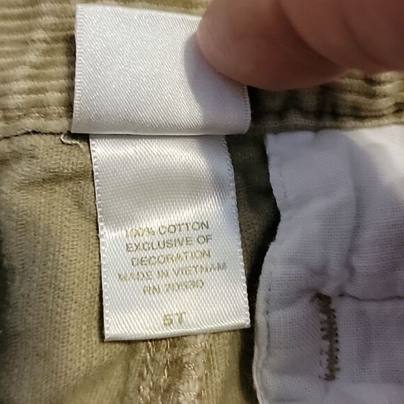 BOY'S JANIE AND JACK TAN CORDUROY PANTS WITH EMBROIDERED REINDEER, SIZE 5T - Picture 8 of 9